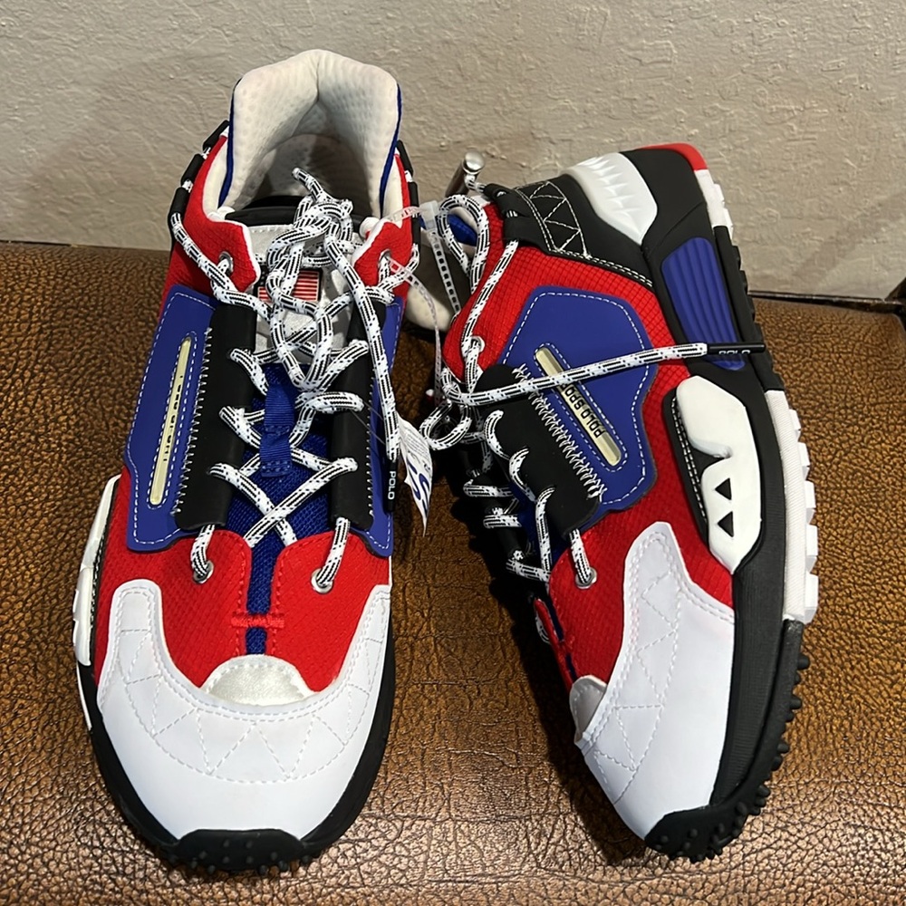 Brand New Ralph Lauren’s Polo Sport PS200 Casual Sneakers Red, White & Purple! - Picture 7 of 12